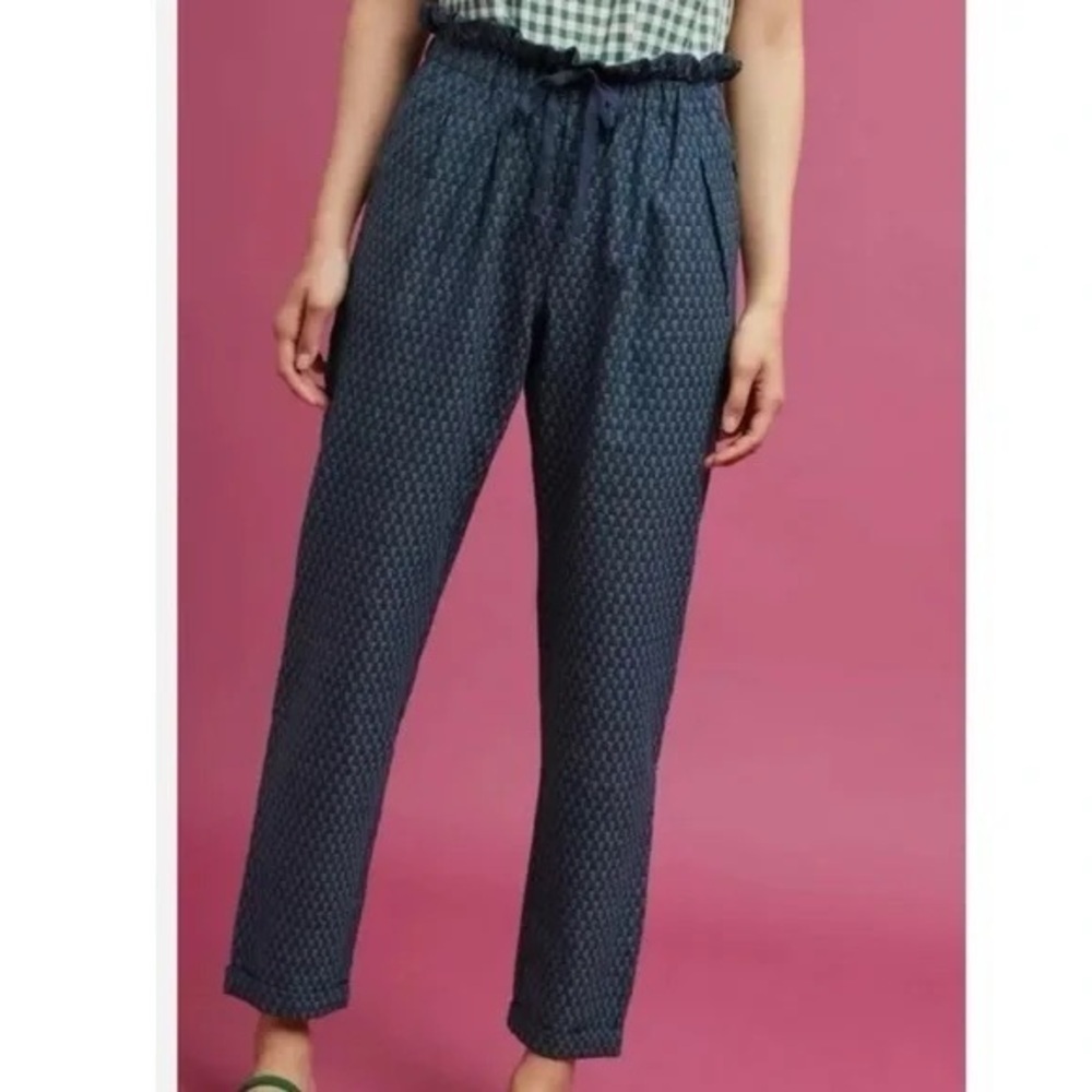 Anthropologie Worn Seen Kept blue print pants 26867